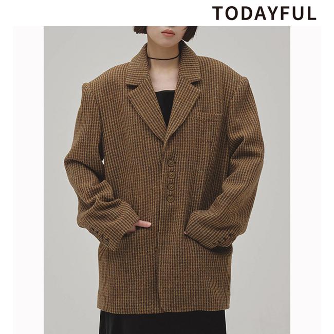TODAYFUL 予約商品/TODAYFUL トゥデイフル Wool100% Check Jacket