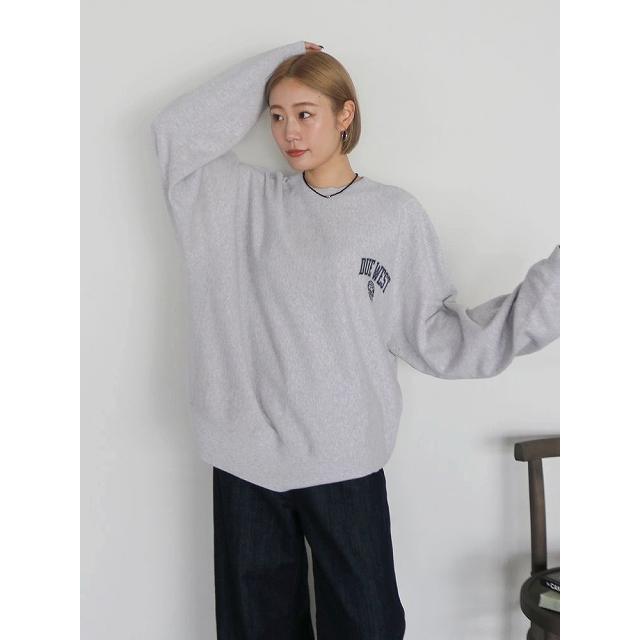 今期新品Ungridリメイクロゴビッグスウェット♡ Ungrid リメイクビッグロゴスウェット オフホワイト -ファッション通販
