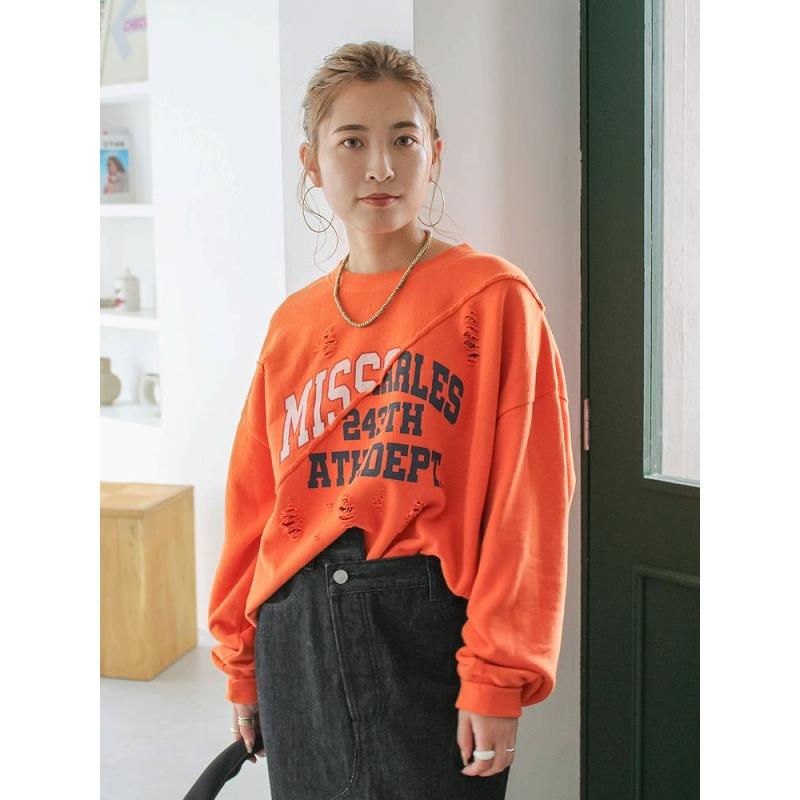 ungrid /スエット アングリッド Ungrid ビッグシルエットロゴスウェット （ターコイズ
