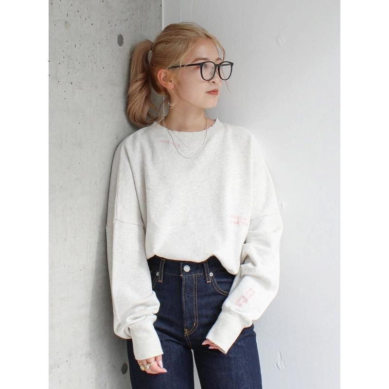 ungrid【未使用品】リメイクロゴスウェット★TODAYFUL Ungrid ネックリメイクプリントスウェット（オフホワイト） -靴