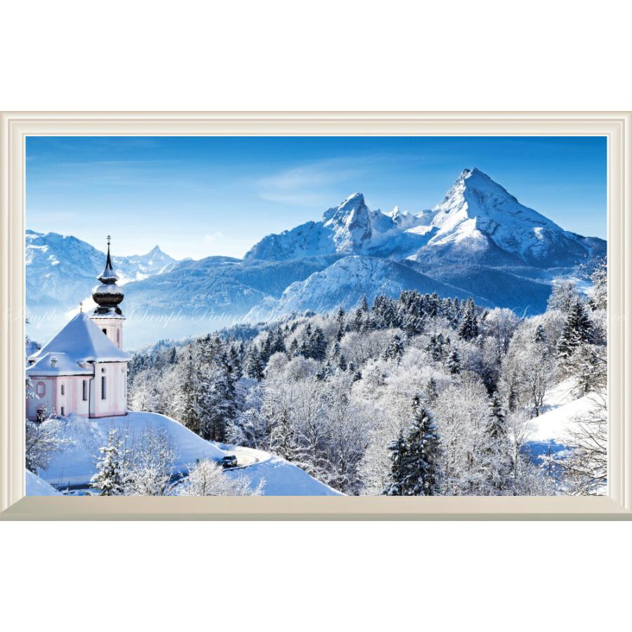 絵画風 壁紙ポスター 窓の景色 アルプスの雪景色 ヴァッツマンと銀世界 ベルヒテスガーデン ドイツ 扉なし窓仕様 Alps 005nw1 ワイド版 901mm 585mm ウォールステッカー Arrowspeedline Com Vn