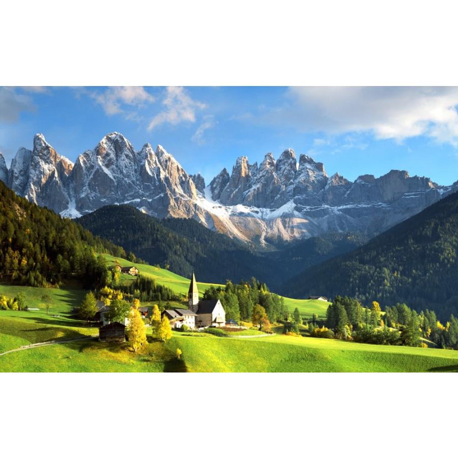 絵画風 壁紙ポスター アルプスの景色 東アルプス山脈 イタリア