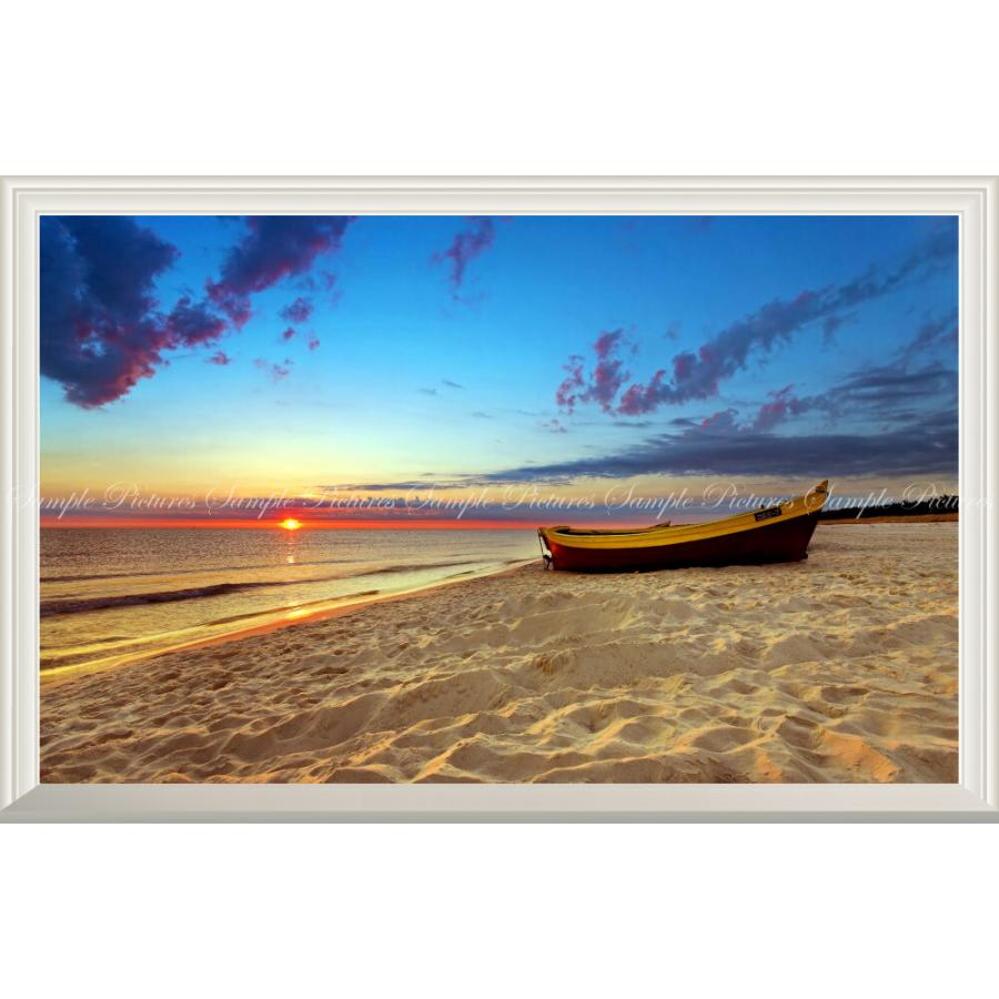 絵画風 壁紙ポスター (はがせるシール式) 夕陽とサンセットビーチ