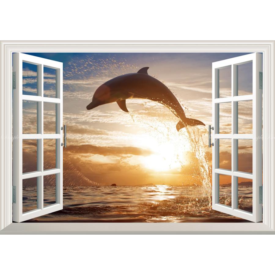 絵画風 壁紙ポスター 窓の景色 イルカ 夕陽 ジャンプ ドルフィン サンセット 海 窓仕様 キャラクロ Dlp 004ma1 A1版 0mm 585mm Dlp 004ma1 レアルインターショップ 通販 Yahoo ショッピング