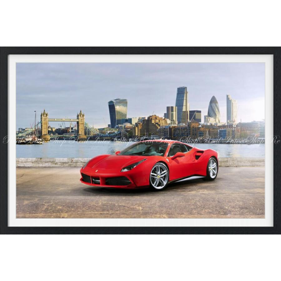 絵画風 壁紙ポスター (はがせるシール式) フェラーリ 488GTB 赤