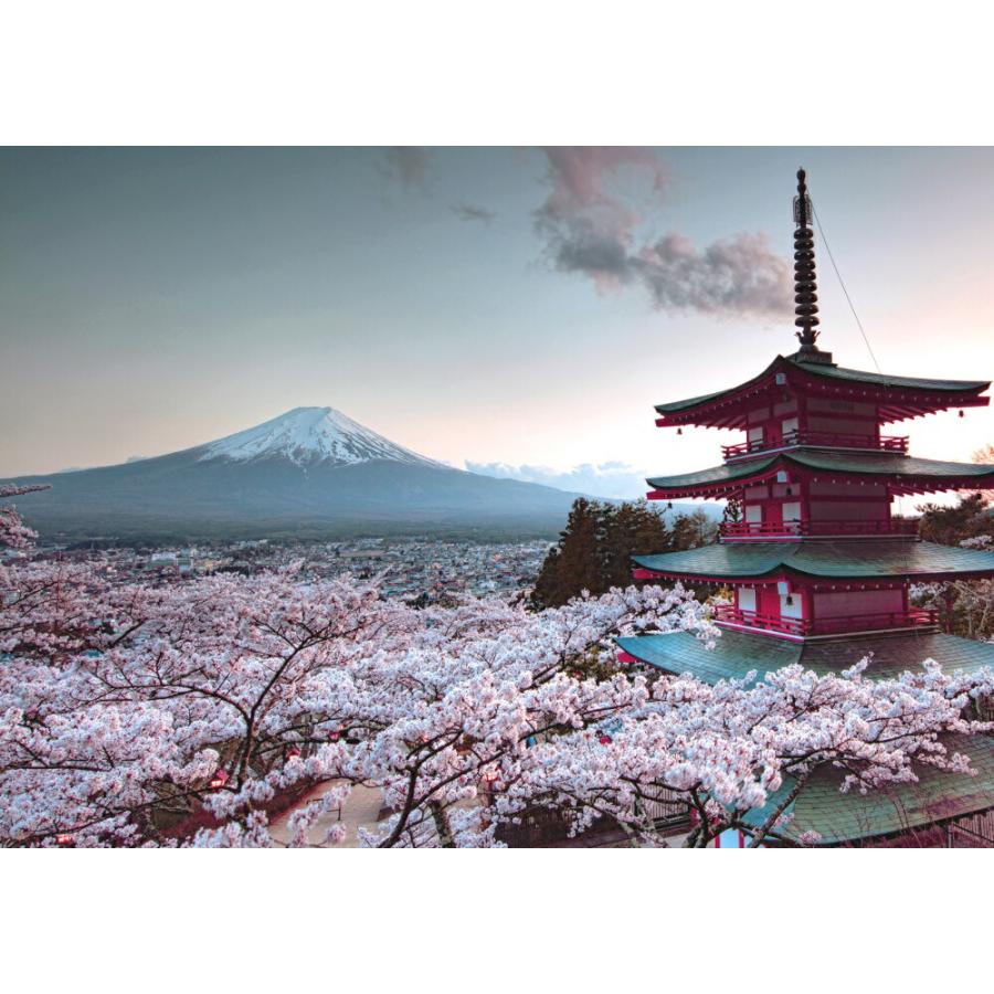 絵画風 壁紙ポスター (はがせるシール式) 夜明けの桜富士 新倉山浅間