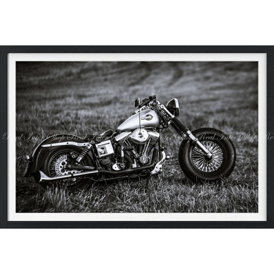 ハーレー ダビッドソン FXS 【額縁印刷】壁紙ポスター 特大874×585mm 絵画風 壁紙ポスター (はがせるシール式) ハーレー ダビッドソン FXS