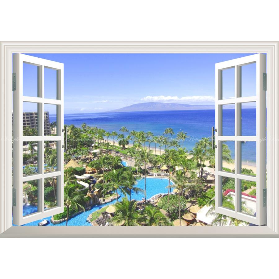 絵画風 壁紙ポスター 窓の景色 ハワイ マウイ島 パラダイス リゾート ビーチ プール 海 窓仕様 キャラクロ Hwi 022ma2 版 594mm 4mm Hwi 022ma2 レアルインターショップ 通販 Yahoo ショッピング