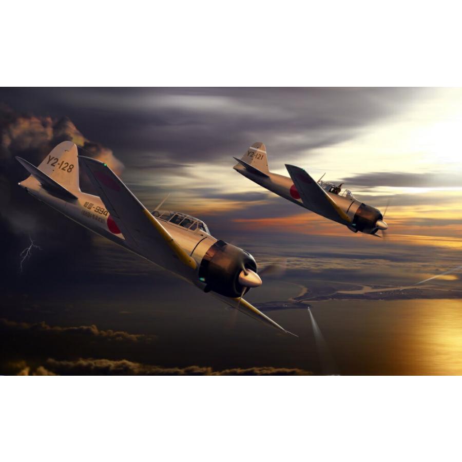 絵画風 壁紙ポスター (はがせるシール式) ゼロ戦 零式艦上戦闘機