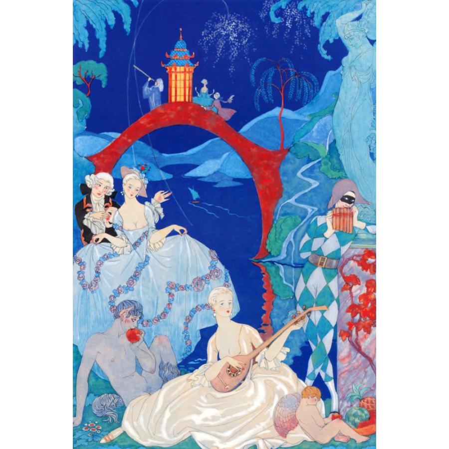 絵画風 壁紙ポスター【フルサイズ版】 ジョルジュ・バルビエ 艶なる宴