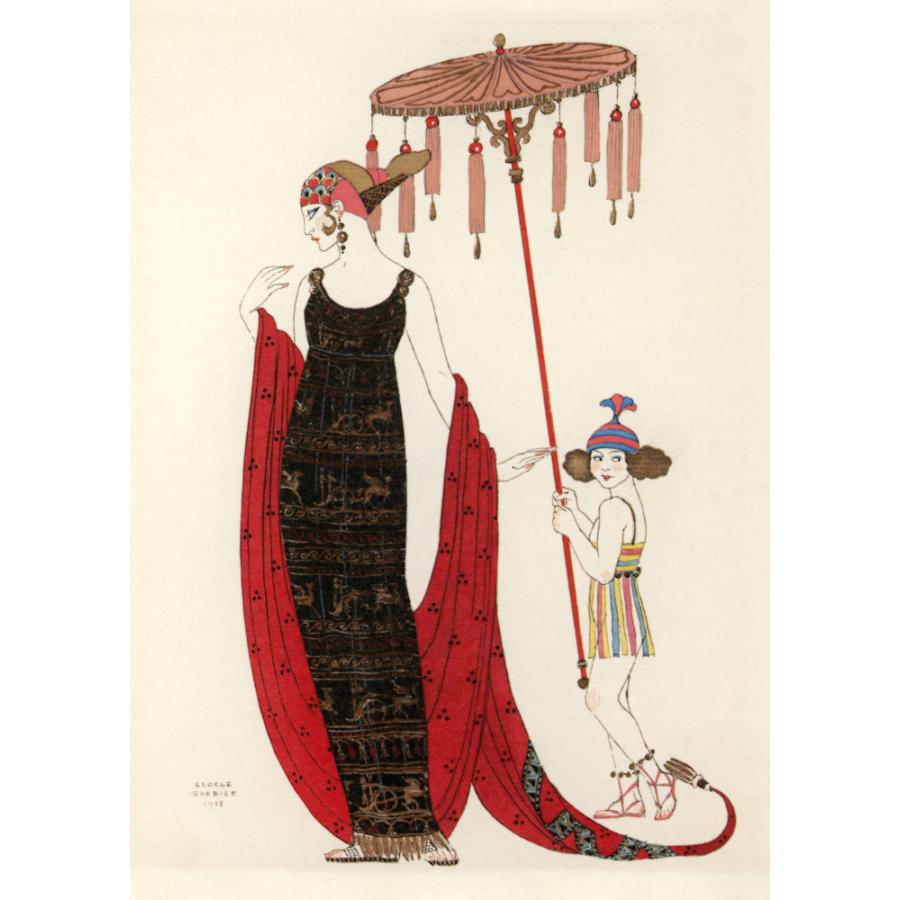イタリア製アンティーク絵画ジョルジュバルビエ？美品とミュシャの小箱新品 ジョルジュ・バルビエ 優美な魔法｜早川恭平｜ジュエリーデザイナー