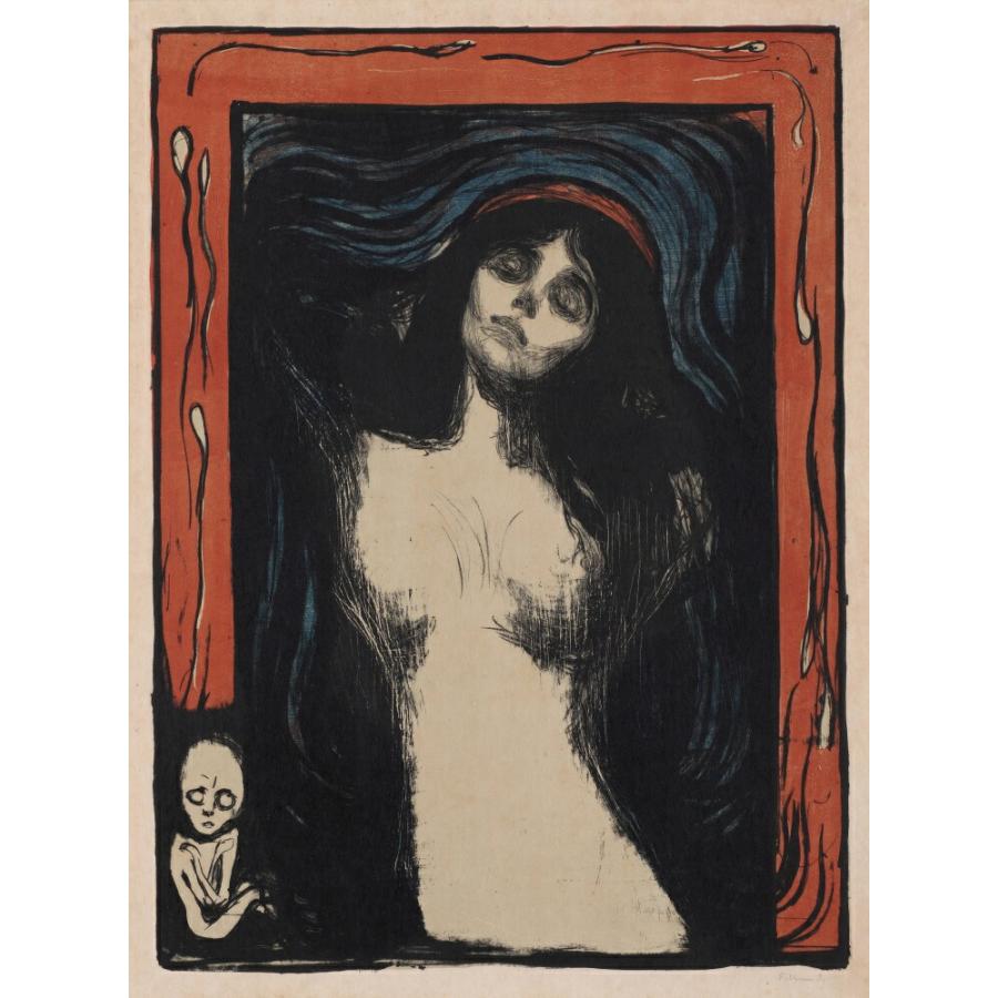 絵画風 壁紙ポスター【フルサイズ版】 エドヴァルド・ムンク マドンナ