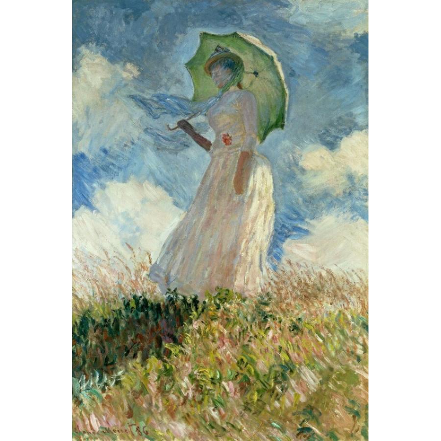 絵画風 壁紙ポスター【フルサイズ版】 クロード モネ 日傘をさす女性