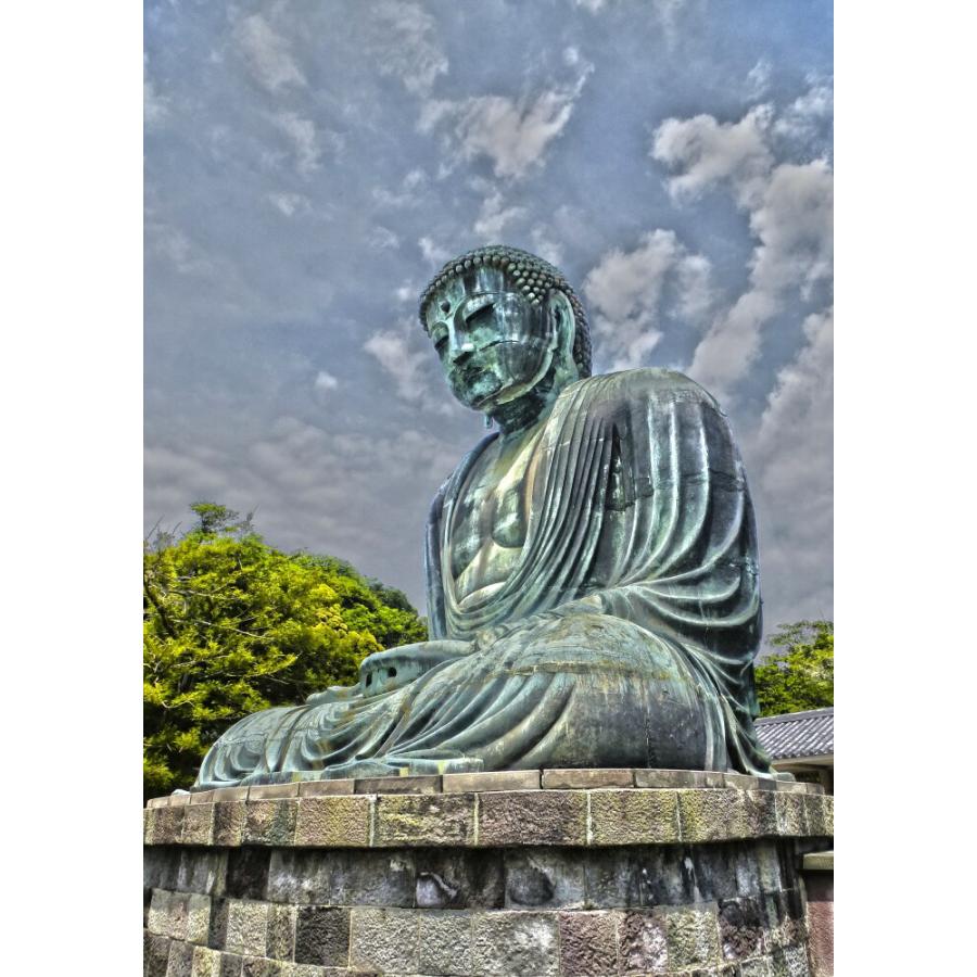 絵画風 壁紙ポスター (はがせるシール式) 鎌倉大仏 高徳院 長谷の大仏