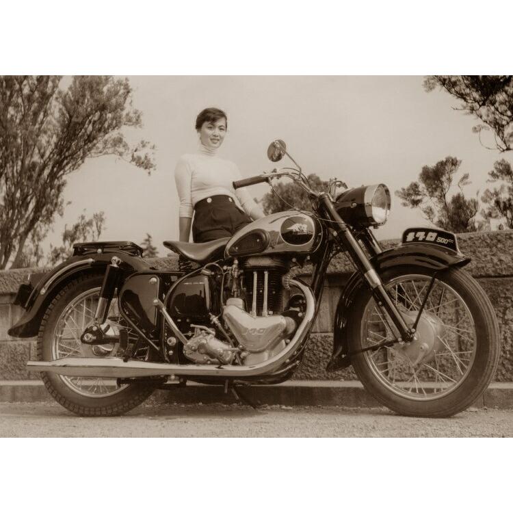 絵画風 壁紙ポスター (はがせるシール式) メグロ 500 Z7 スタミナ 1956