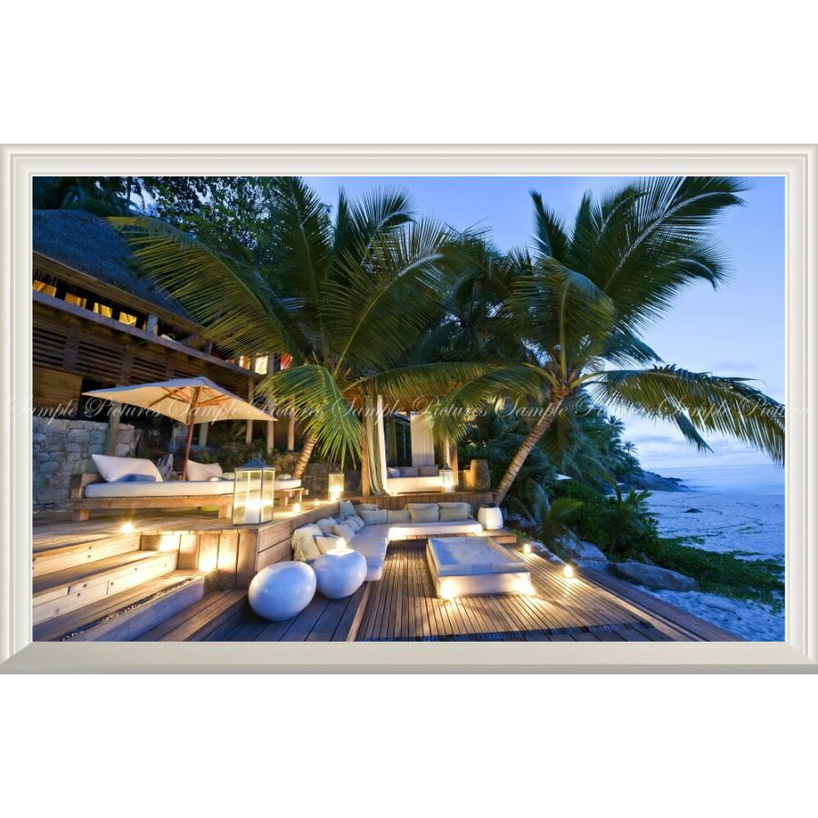 絵画風 壁紙ポスター 窓の景色 夕暮れのカリビアン リゾート シーサイドテラス パームツリー 扉なし窓仕様 Mrst 008nw2 ワイド版 603mm 391mm Mrst 008nw2 レアルインターショップ 通販 Yahoo ショッピング