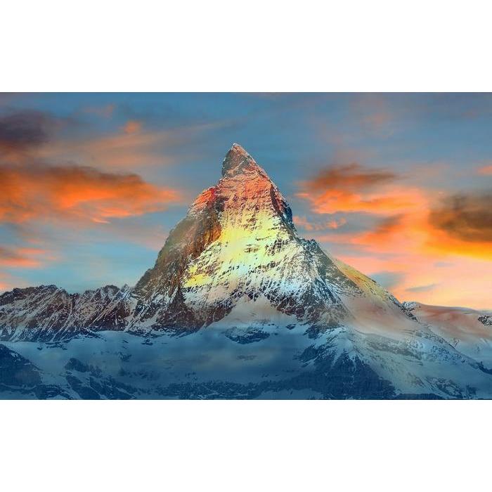 絵画風 壁紙ポスター (はがせるシール式) マッターホルン 夜明け