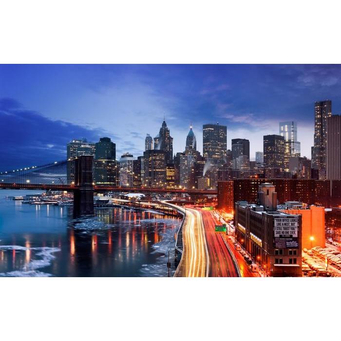 絵画風 壁紙ポスター ブルックリン橋とニューヨーク湾岸の夜景 マンハッタン キャラクロ Nyk 021w1 ワイド版 921mm 576mm Nyk 021w1 レアルインターショップ 通販 Yahoo ショッピング