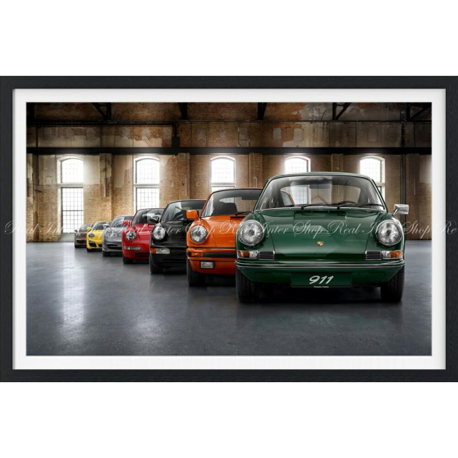 絵画風 壁紙ポスター (はがせるシール式) ポルシェ 911 歴代7代7