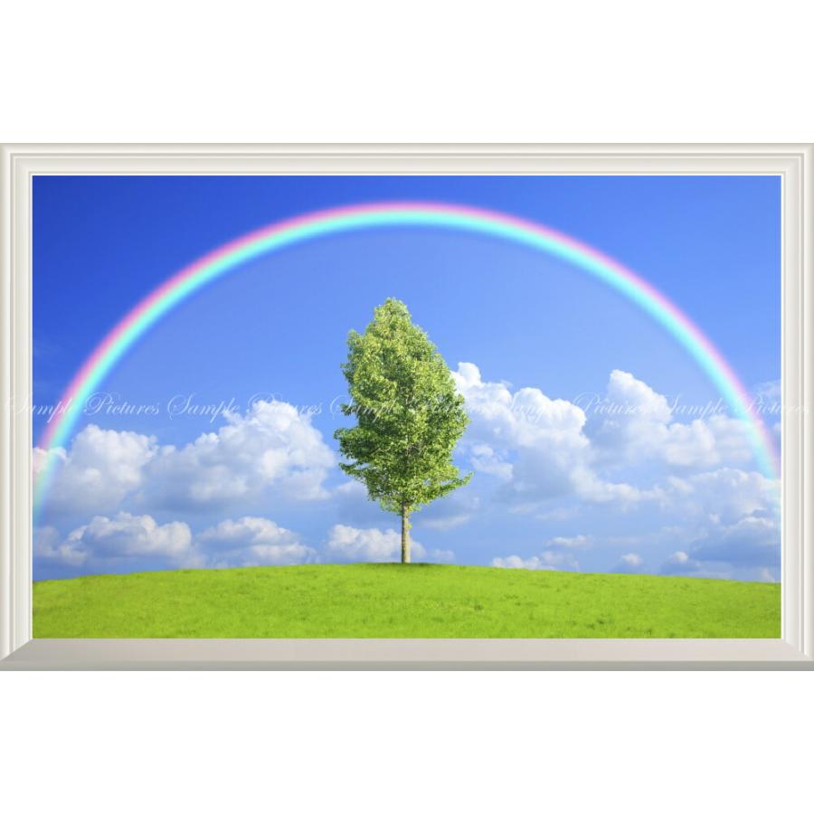 絵画風 壁紙ポスター はがせるシール式 虹と空と雲と緑のハーモニー 扉なし窓仕様 キャラクロ Srbw 003nw1 ワイド版 901mm 585mm 日本製 Srbw 003nw1 レアルインターショップ 通販 Yahoo ショッピング