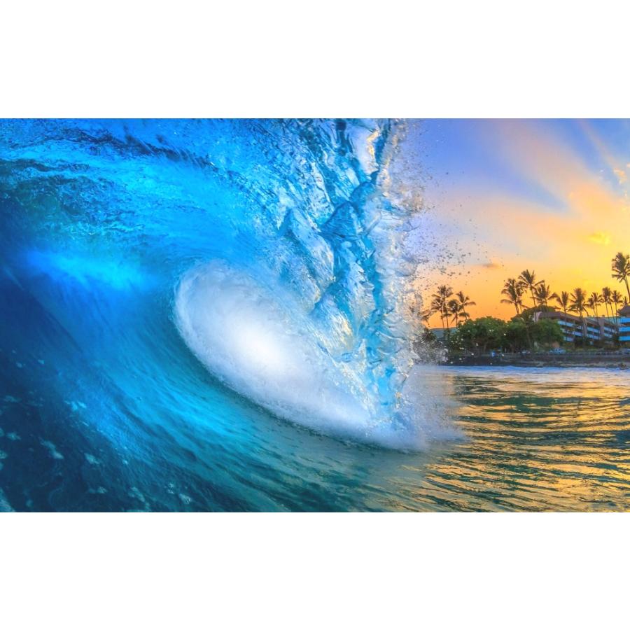 絵画風 壁紙ポスター 波 夕暮れの波 クローズアップ チューブ 夕焼け ハワイ サーフィン 海 キャラクロ Swav 015w1 ワイド版 921mm 576mm Swav 015w1 レアルインターショップ 通販 Yahoo ショッピング