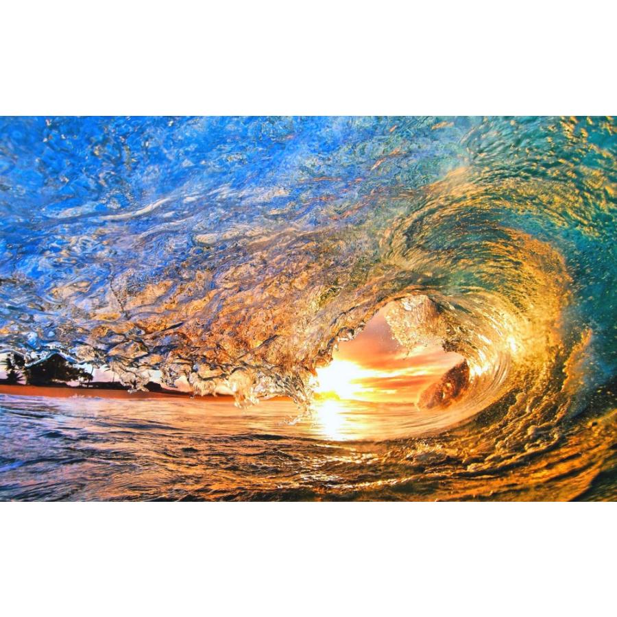 絵画風 壁紙ポスター 波 サンセット ウェーブ チューブ ハワイ 夕陽 日没 サーフィン 海 キャラクロ Swav 017w1 ワイド版 921mm 576mm Swav 017w1 レアルインターショップ 通販 Yahoo ショッピング