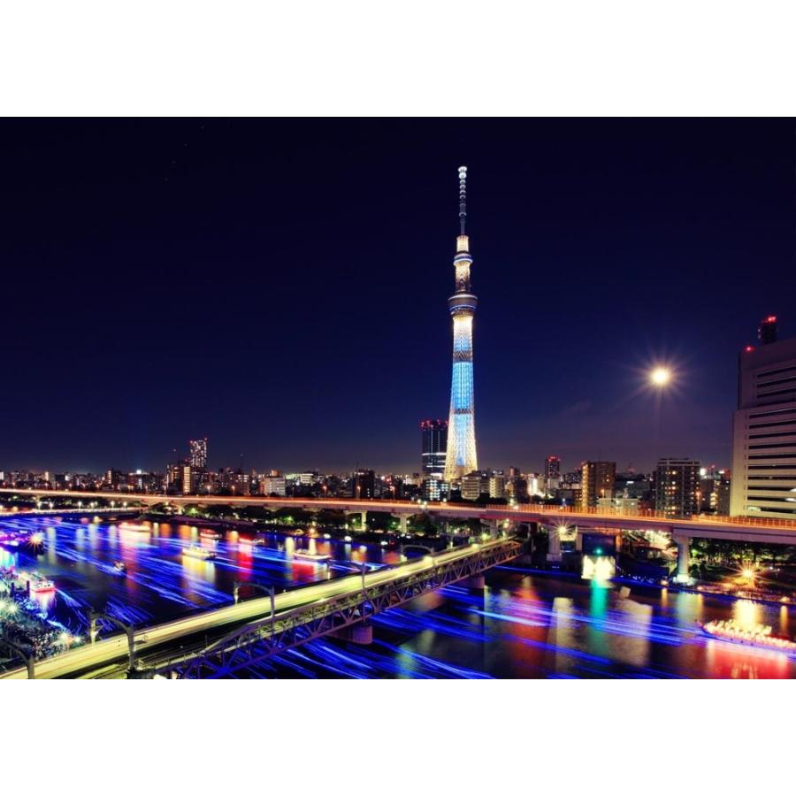絵画風 壁紙ポスター (はがせるシール式) 東京スカイツリー 夜景 天望