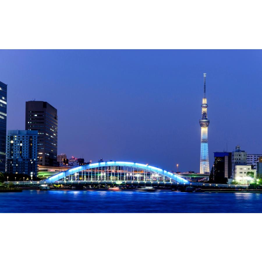 絵画風 壁紙ポスター 東京スカイツリーと永代橋 ライトアップ 夜景 隅田川 キャラクロ Tst 014w2 ワイド版 603mm 376mm Tst 014w2 レアルインターショップ 通販 Yahoo ショッピング