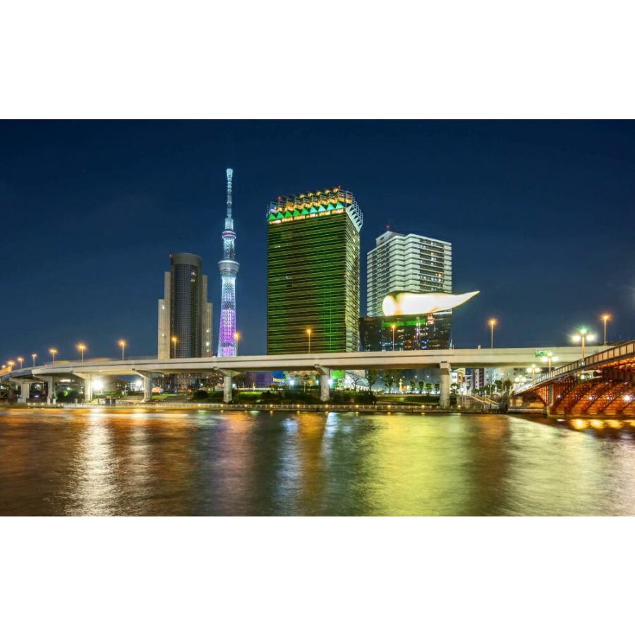 絵画風 壁紙ポスター 東京スカイツリー 夜景 隅田川 アサヒビール 天望回廊 キャラクロ Tst 017w2 ワイド版 603mm 376mm Tst 017w2 レアルインターショップ 通販 Yahoo ショッピング