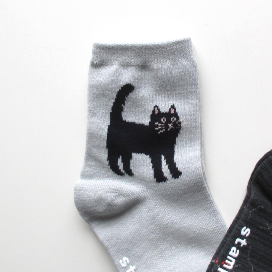 3Pソックス 靴下 stample クロネコだいすきショートソックス 3足組 16-18cm 19-21cm | stample | 02