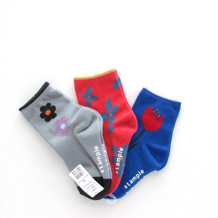 3Pソックス 靴下 stample レトロフラワーショートソックス 3足組 13-15cm 16-18cm | stample | 05