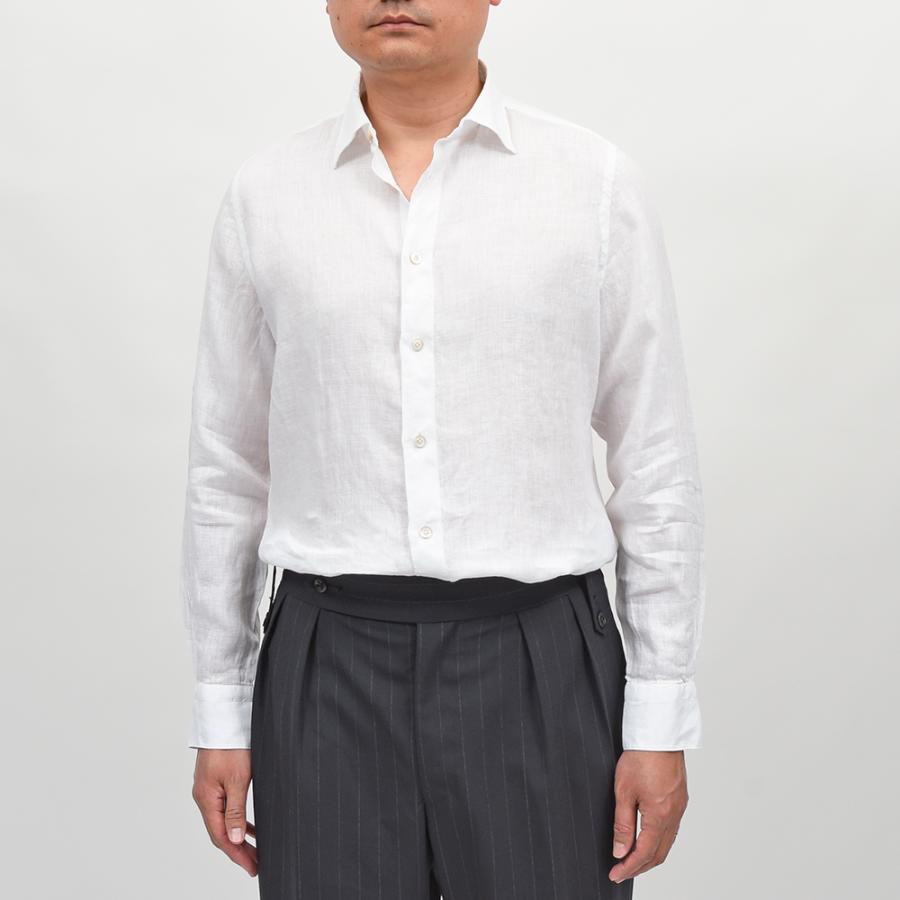 Finamore（フィナモレ）VITTORIO/BALI リネン セミワイドカラーシャツの画像