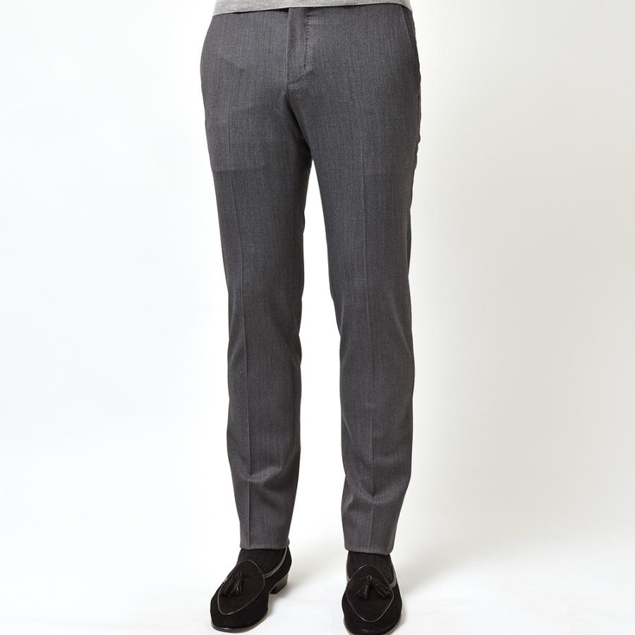 PT TORINO☆新品ピーティートリノ グレー無地サキソニーウールパンツ54