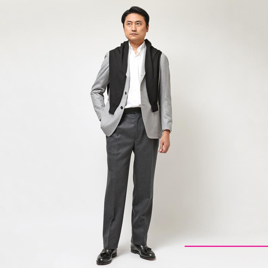 Fumiya Hirano THE TROUSERS フミヤヒラノトラウザーズ ALFRED BROWN ウール サキソニー サイドアジャスター 2インプリーツ ドレスパンツ REGENT｜realclothing｜02