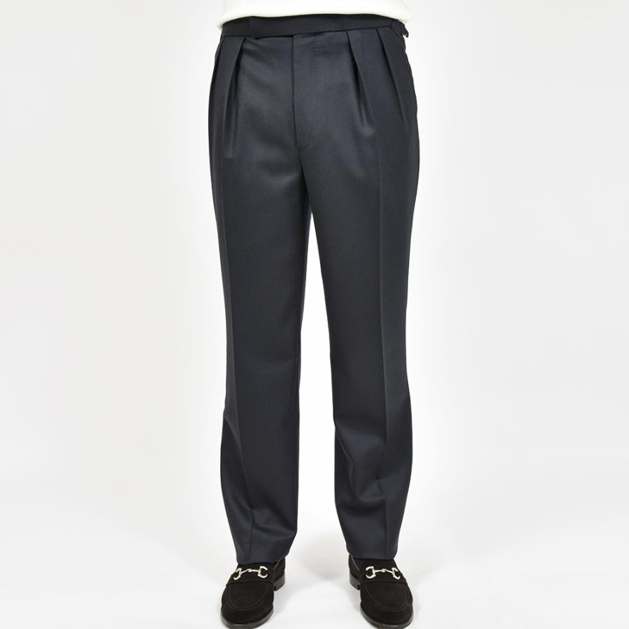 Fumiya Hirano THE TROUSERS フミヤヒラノトラウザーズ ウール ライトフランネル サイドアジャスター 2インプリーツ ドレスパンツ REGENT_6