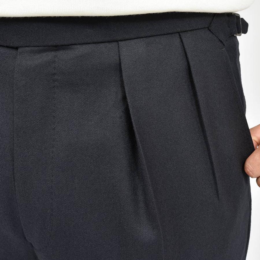 Fumiya Hirano THE TROUSERS フミヤヒラノトラウザーズ ウール ライトフランネル サイドアジャスター 2インプリーツ ドレスパンツ REGENT_8