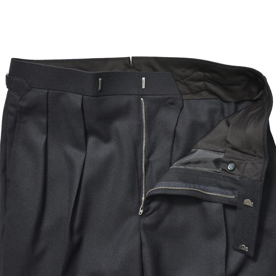 Fumiya Hirano THE TROUSERS フミヤヒラノトラウザーズ ウール ライトフランネル サイドアジャスター 2インプリーツ ドレスパンツ REGENT_9