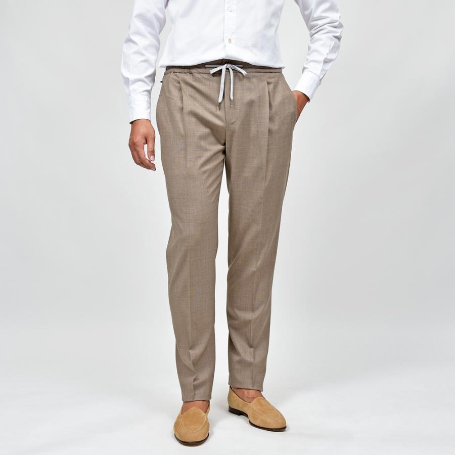 PT TORINO（ピーティー トリノ）トラベルライトウール 1プリーツシャーリングパンツ SOFT FIT/MA31の画像
