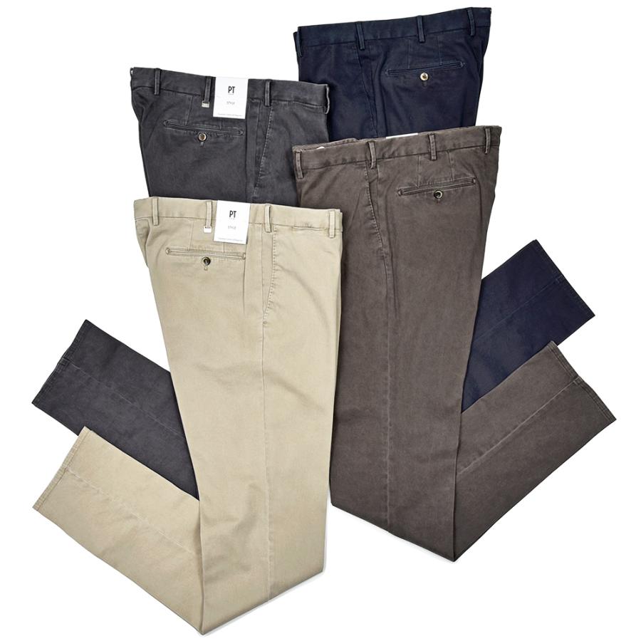 PT TORINO（ピーティー トリノ）コットンストレッチ ガーメントダイ ノープリーツパンツ SLIM FIT/TU99◇ | 