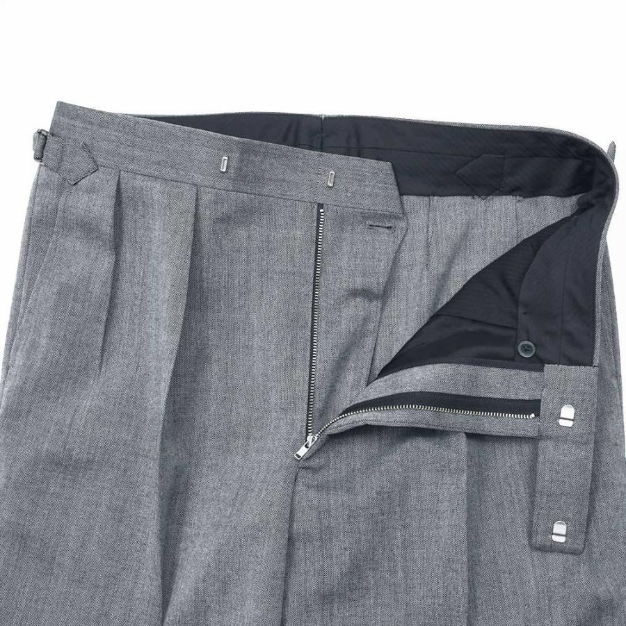 Fumiya Hirano THE TROUSERS（フミヤヒラノトラウザーズ）REGENT ウール ピンヘッド サイドアジャスター 2インプリーツ ドレスパンツの画像