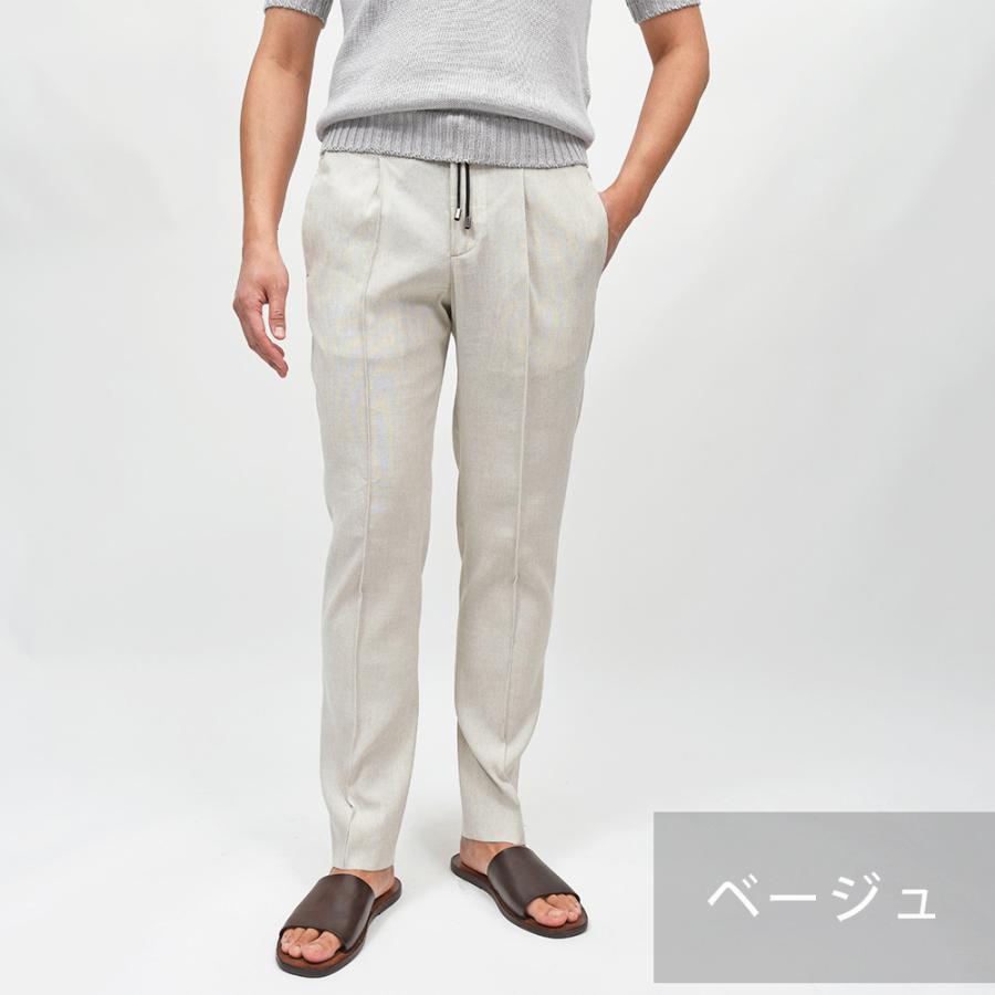 giabsarchivio（ジャブスアルキヴィオ）別注MASACCIO テクノリネン ストレッチ ウォッシャブル セットアップ対応 1プリーツパンツ A4360の画像