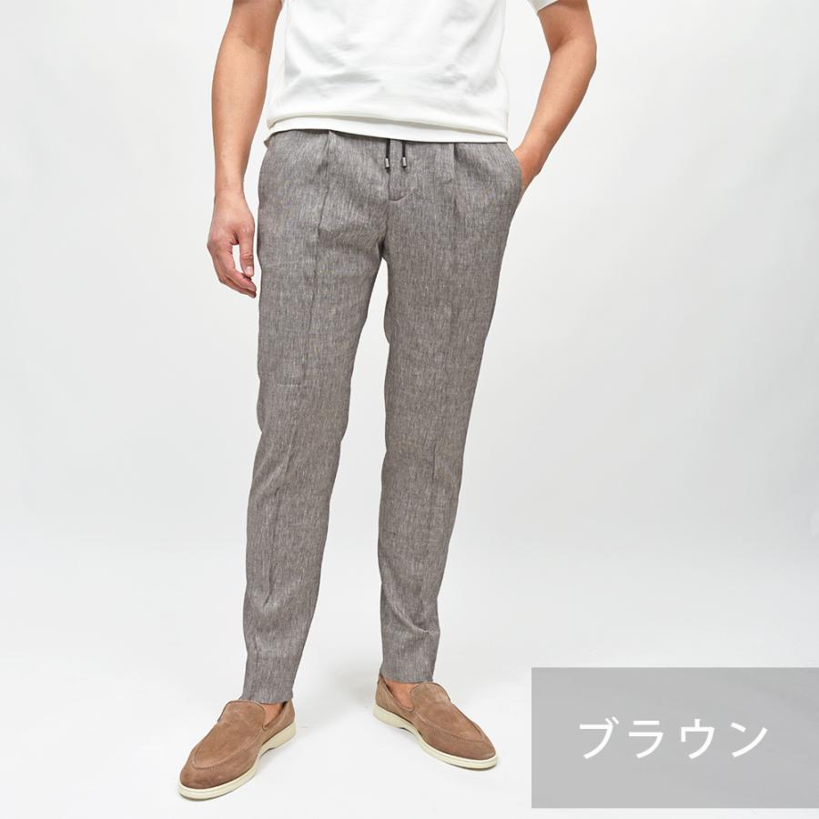 giabsarchivio（ジャブスアルキヴィオ）別注MASACCIO テクノリネン ストレッチ ウォッシャブル セットアップ対応 1プリーツパンツ A4360の画像