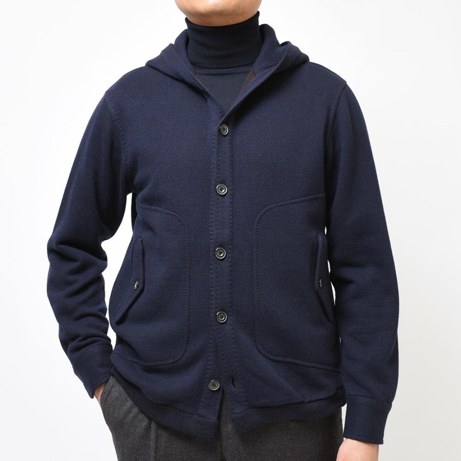 STILE LATINO スティレ ラティーノ BRISTOL カシミヤ ヴァージンウール コットン フーデット ニットブルゾンの画像
