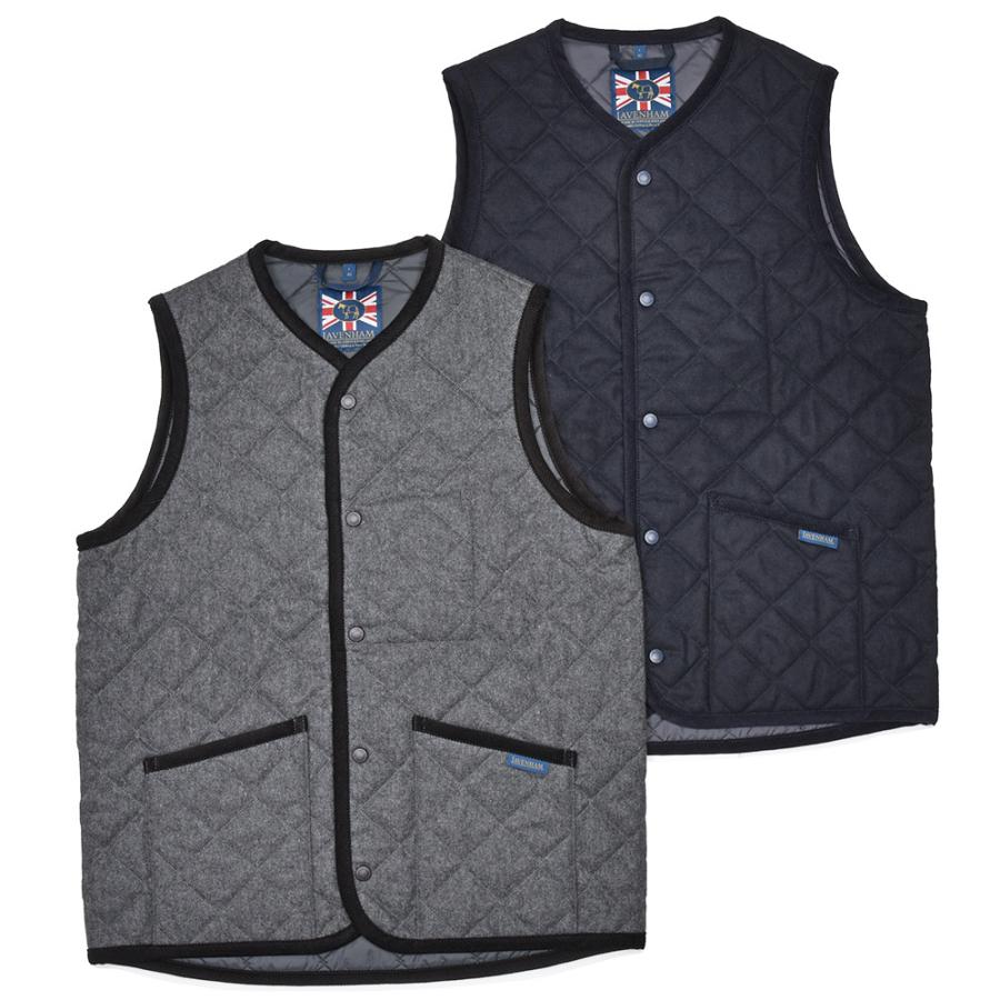 新品タグ付き LAVENHAM ラベンハム ジレ ソーンハム ベスト L 黒 LAVENHAM ラベンハム THORNHAM ソーンハム ウール ポリエステル
