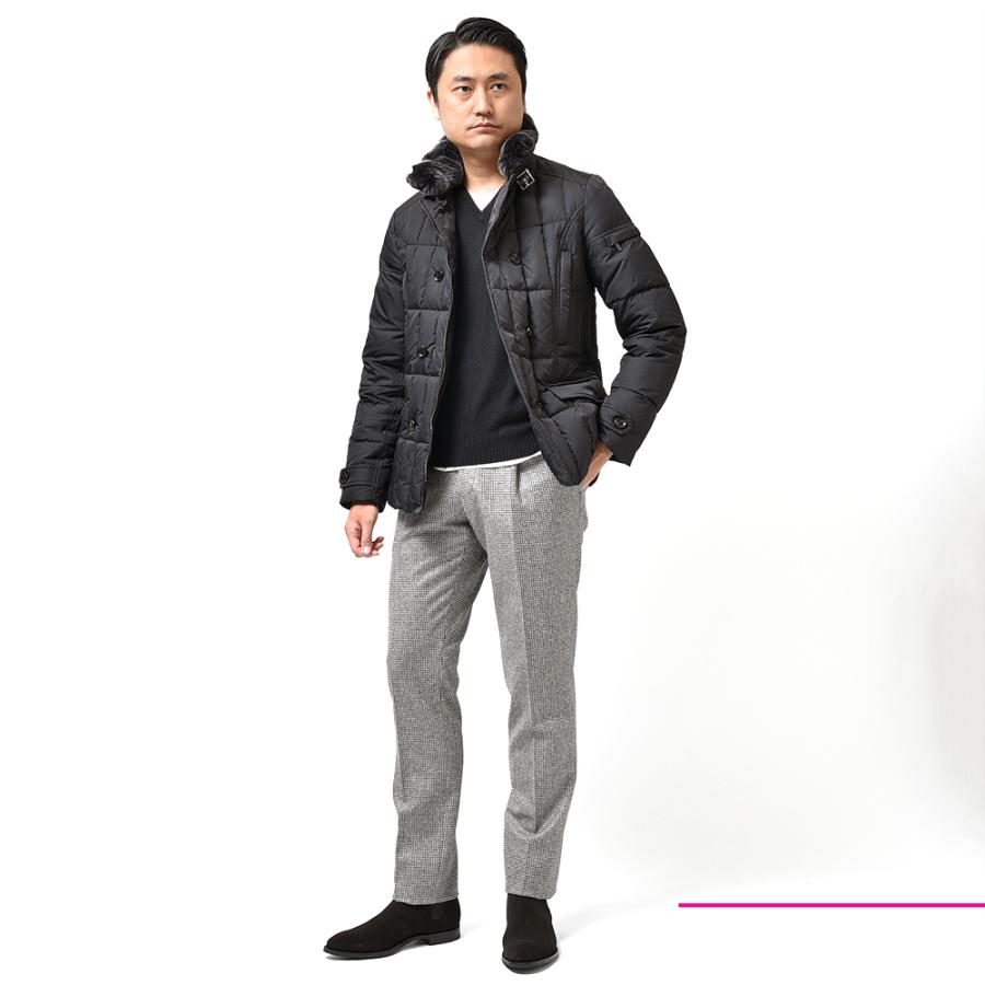 MooRERダウン　メンズダウン MOORER ムーレー ラビットファー ダブルブレスト ダウン ジャケット