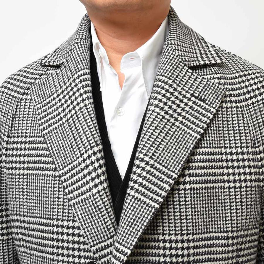 TITO ALLEGRETTO ティト アレグレット ヴァージンウール グレンチェック ベルテッド シングル3Bコート｜realclothing｜07