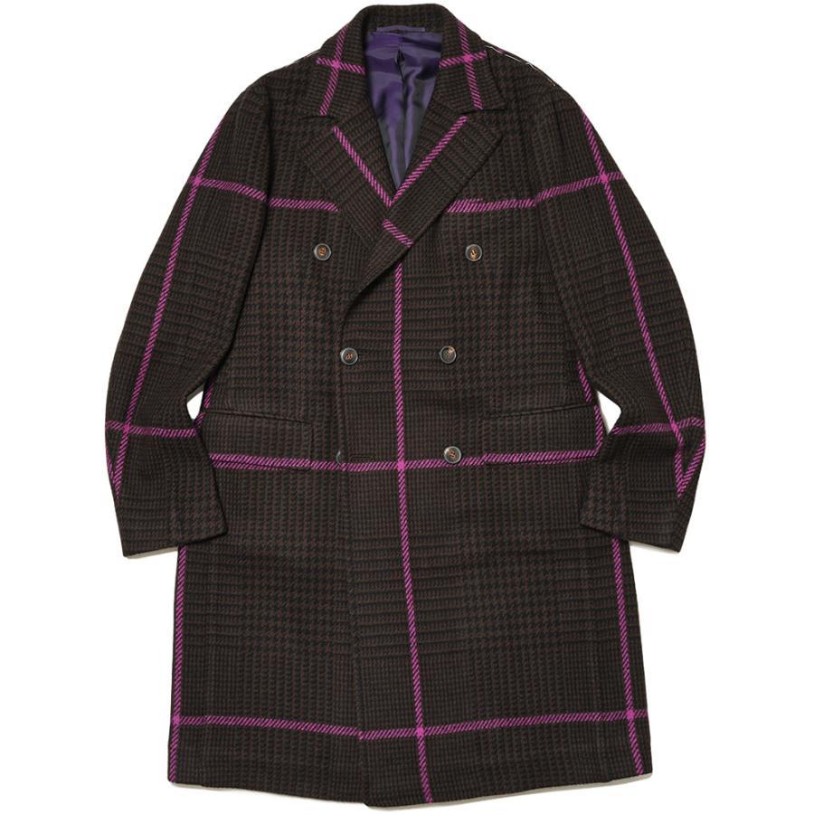 STILE LATINO スティレ ラティーノ AIACE ウール ナイロン グレンチェック オーバーペーン ダブル6Bチェスターコート | 