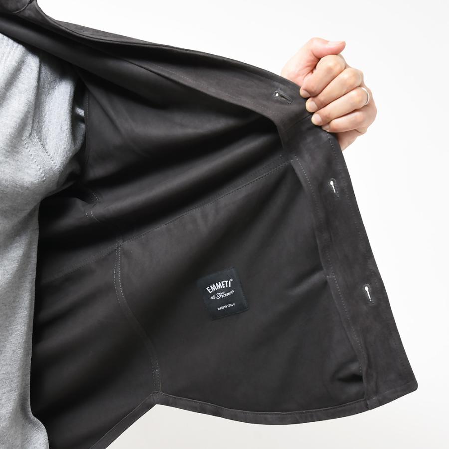 EMMETI エンメティ ring別注 RING SHIRT ゴート スエード レザーシャツブルゾンの画像