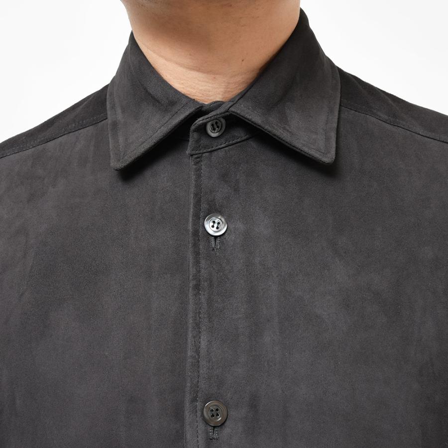 EMMETI エンメティ ring別注 RING SHIRT ゴート スエード レザーシャツブルゾンの画像