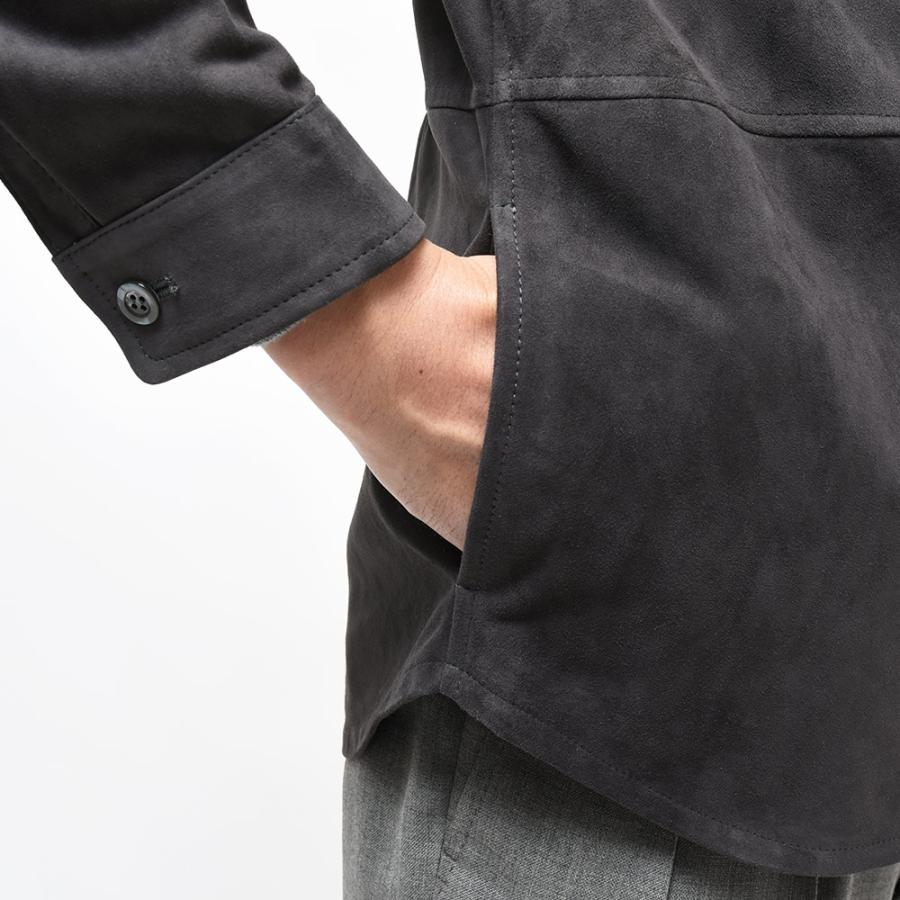EMMETI エンメティ ring別注 RING SHIRT ゴート スエード レザーシャツブルゾンの画像